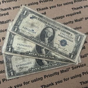 (x3) 1935 Blue Seal Silver Certificate One Dollar Bills 💵